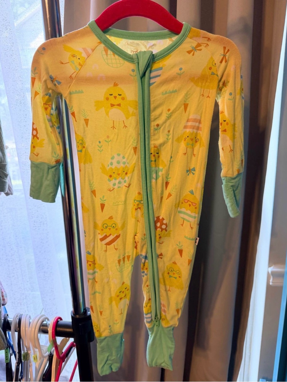 Little Sleepies Yellow Chick Print One-Piece Pajamas for 0-3